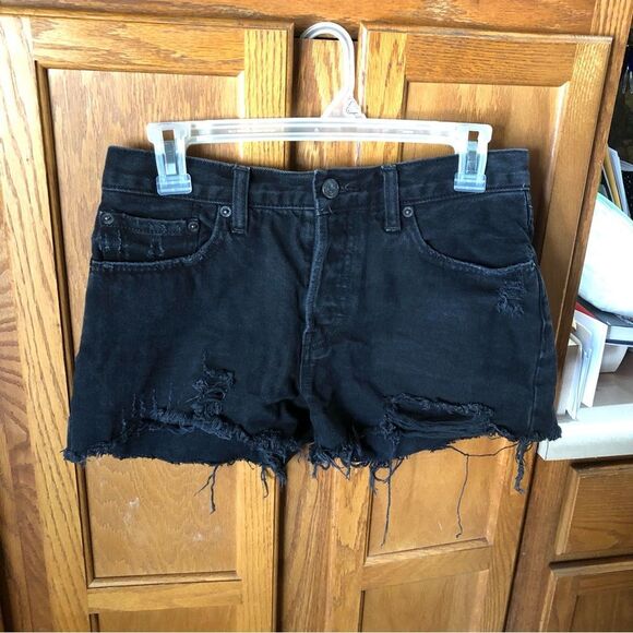 WE THE FREE Button Fly 100% Cotton Distressed Cut Off Jean Shorts - 27 - Picture 2 of 10